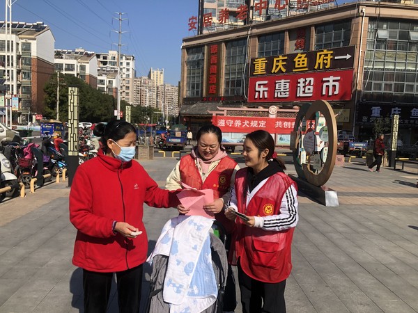 2021年11月11日,文昌花园社区开展“遵守养犬规定 共创美好家园”志愿服务宣传活动。(拍摄单位:文昌花园社区 拍摄人:雷群) (2).jpg