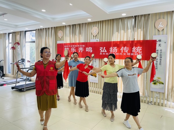 滁州市南谯区永乐社区新时代文明实践站，2022年8月12日，开展&ldquo;鼓乐齐鸣 继承传统&rdquo;宣传文化活动（拍摄单位：永乐社区 拍摄者：梁爽） (1).JPG