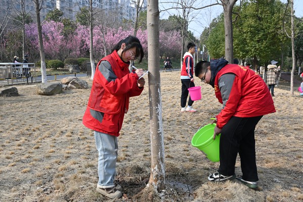 滁州市南谯区文昌花园社区新时代文明实践站，2024年3月12日上午，开展&ldquo;守护绿色 不负春光&rdquo;植树节主题活动活动。（拍摄单位：文昌花园社区 拍摄人：张晨）.JPG